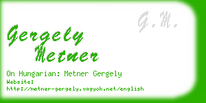 gergely metner business card